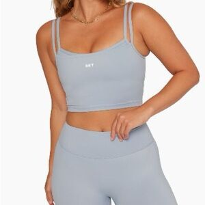 SET ACTIVE Sport Body Multi Layer Bra and Bike Shorts set color Mystic